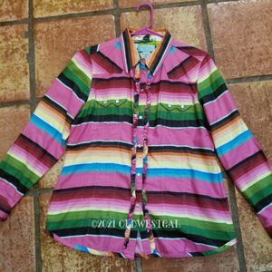 Tasha Polizzi Pink Serape Western Shirt NWOT